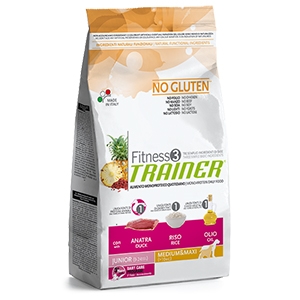 Fitness 3 No Gluten Junior Medium & Maxi con Anatra, Riso e Olio