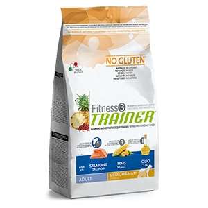 Fitness 3 No Gluten Adult Medium & Maxi con Salmone, Mais e Olio