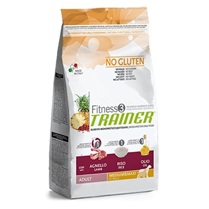 Fitness 3 No Gluten Adult Medium & Maxi con Agnello, Riso e Olio