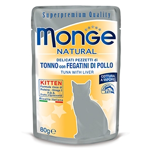 Kitten Natural Superpremium Cotti a Vapore con Tonno e Fegatini di Pollo