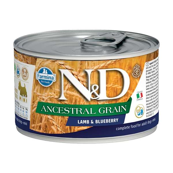 Natural & Delicious Ancestral Grain Mini con Agnello e Mirtilli