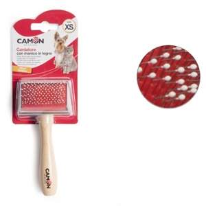 Cardatore con Manico in Legno, Denti in Acciaio e Punte Arrotondate 60 x 45 mm | Misura S - B781/B