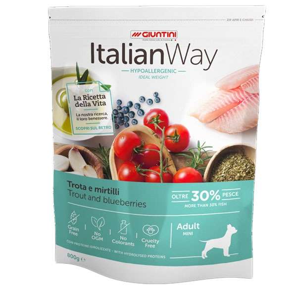 Italian Way Ideal Weight Hypoallergenic Mini Adult Trota e Mirtilli
