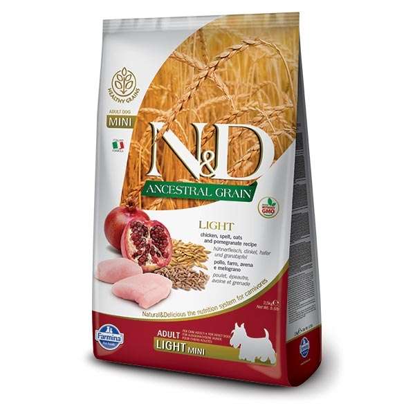 Natural & Delicious Low Ancestral Grain Light Adult Mini con Pollo e Melograno