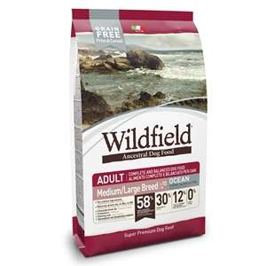 Wildfield Grain Free Ocean Adult Medium & Large Breed Aringa, Salmone e Tonno - Promozione