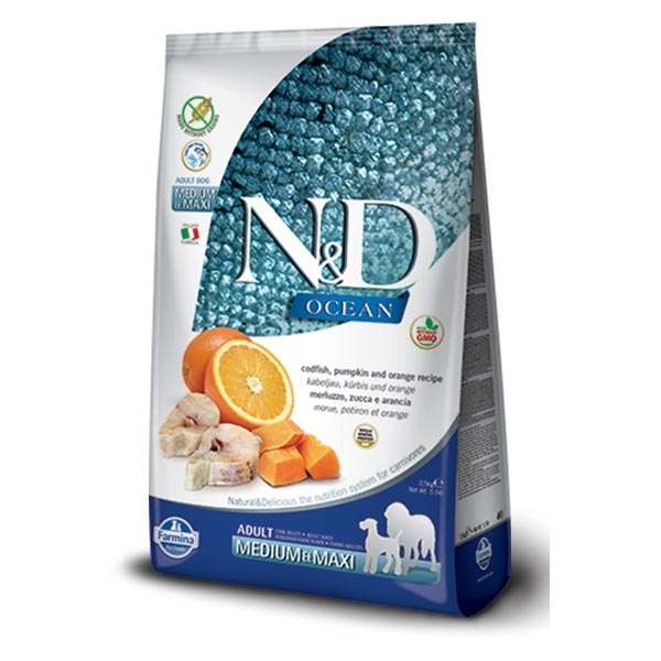 Natural & Delicious Ocean Adult Medium & Maxi con Merluzzo, Zucca e Arancia