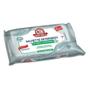 Salviette Detergenti al Tè Verde con Fiori Bianchi