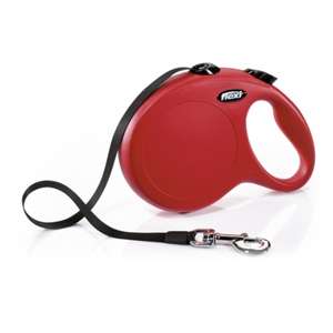 Guinzaglio New Classic Rosso con Fettuccia da 3 mt | Taglia XS