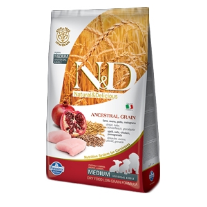 Natural & Delicious Low Ancestral Grain Puppy Medium con Pollo e Melograno