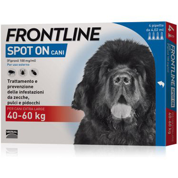 Frontline Spot On - Cani - Cani da 40 a 60 Kg | 4 Pipette da 4,2 ml