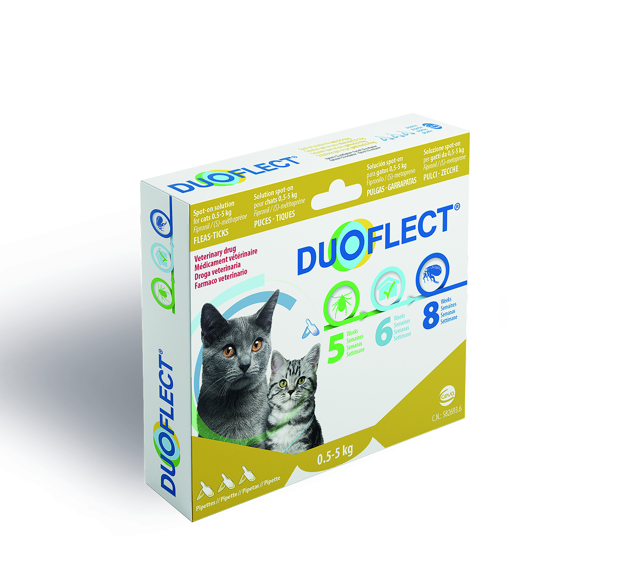 Duoflect | Cani 2-10 kg Gatti > 5 kg - Duoflect | Gatti 1-5 kg | 3 Pipette da 0,4 ml