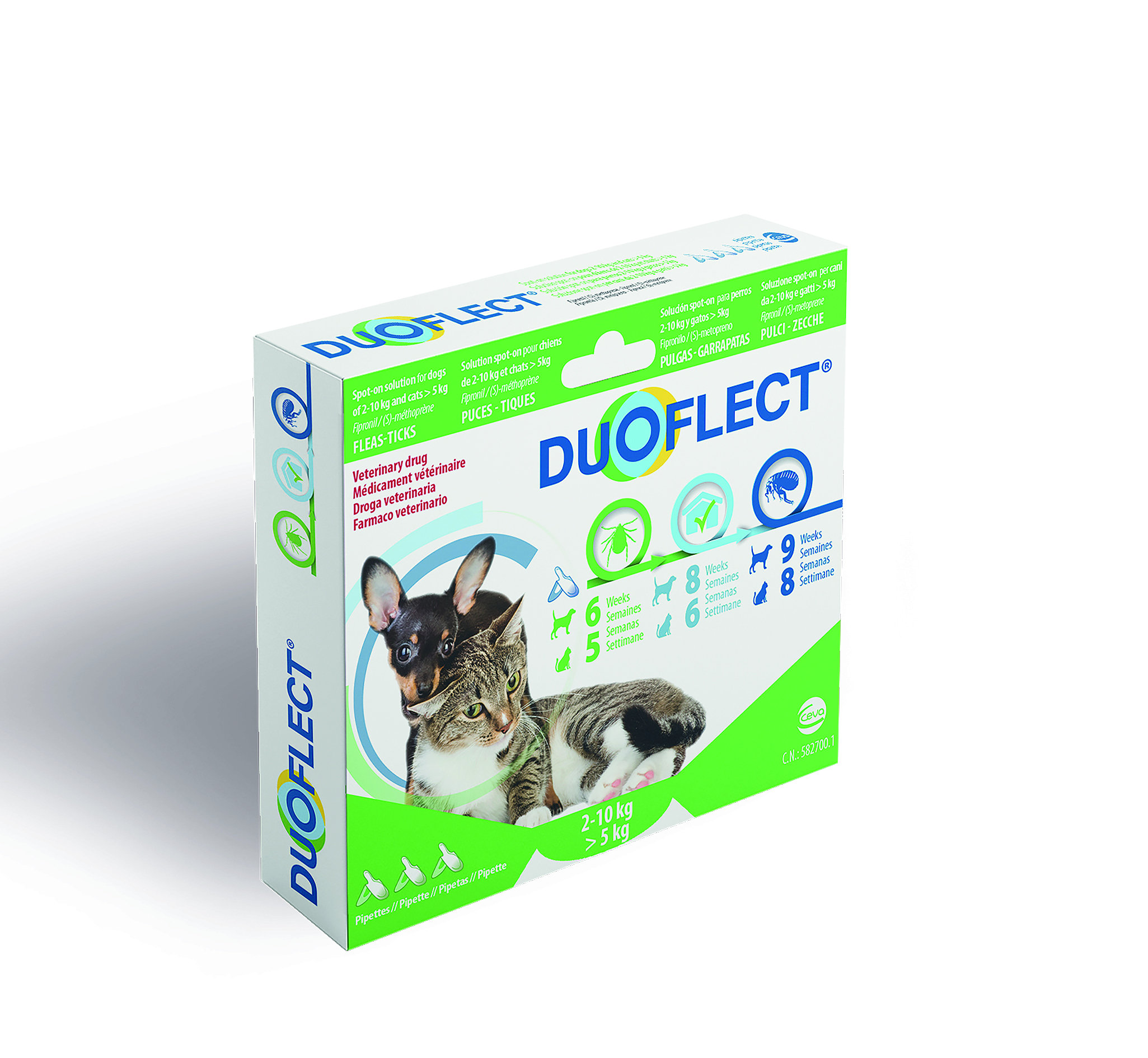 Duoflect | Cani 2-10 kg Gatti > 5 kg - Duoflect | Cani 2-10 kg  e Gatti > 5KG | 3 Pipette da 0,7 ml