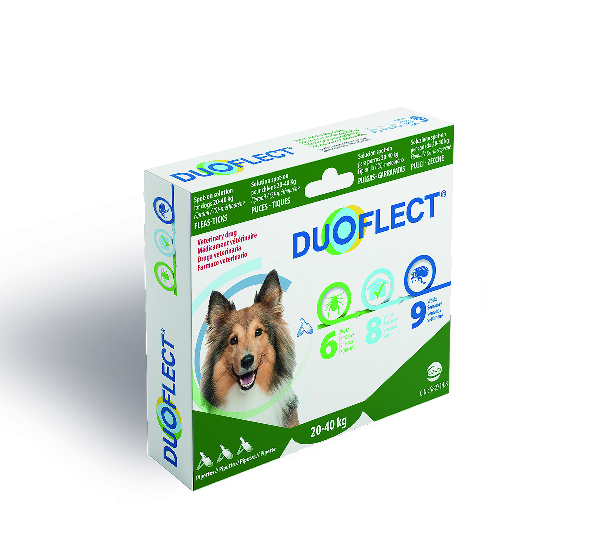 Duoflect | Cani 2-10 kg Gatti > 5 kg - Duoflect | Cani 20-40 kG | 3 Pipette da 2,82 ml