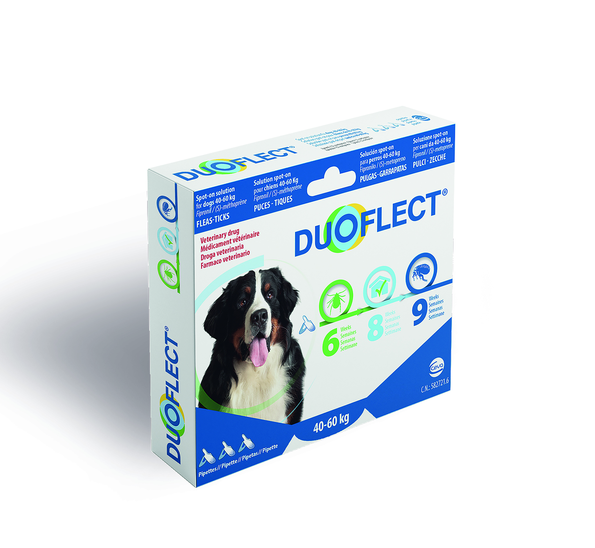 Duoflect | Cani 2-10 kg Gatti > 5 kg - Duoflect | Cani 40-60 kG | 3 Pipette da 4,24 ml