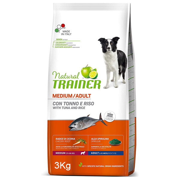 Natural Trainer Adult Medium con Tonno e Riso - Sacco da 3 kg