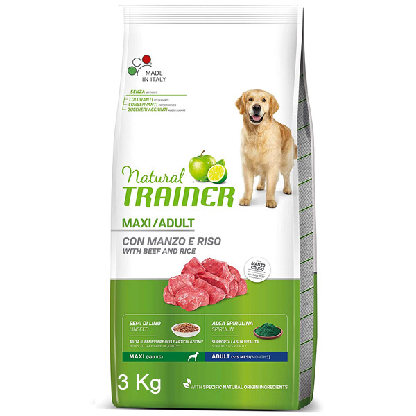 Natural Adult Maxi con Manzo, Riso e Ginseng - Sacco da 3 kg