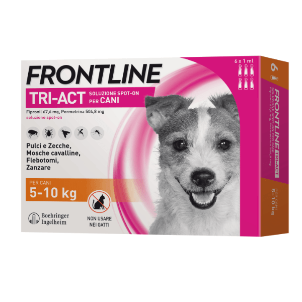 Frontline Tri-Act Spot-On 6 Pipette -  6 Pipette | Cane S (5 -10 Kg)