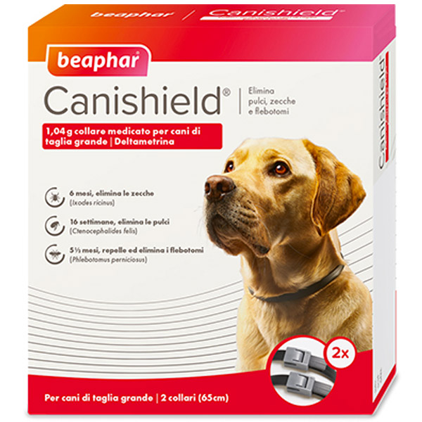 Canishield Collare alla Deltametrina - 2 collari | LARGE - Collare per Cane Grande