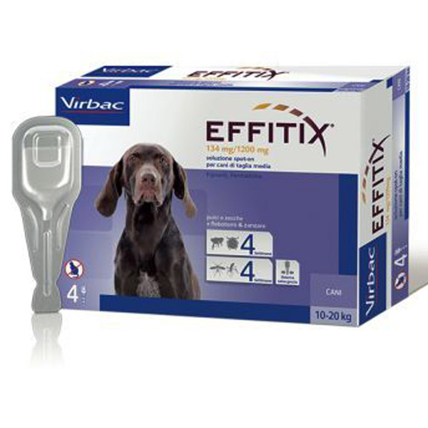 Effitix Soluzione Spot-On 4 Pipette - Cane Medium (10 - 20Kg) - 4 pipette