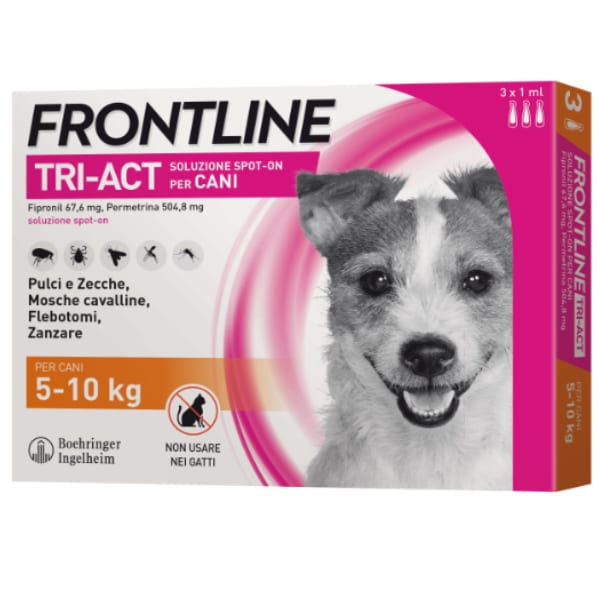 Frontline Tri-Act Spot-On 3 Pipette - 3 Pipette | Cane S (5 -10 Kg)
