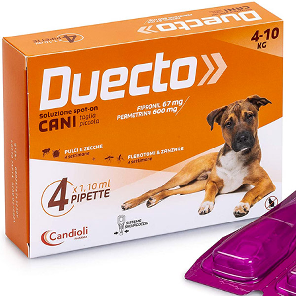 Candioli Duecto Spot Cane - 4 pipette taglia S | 4-10 kg