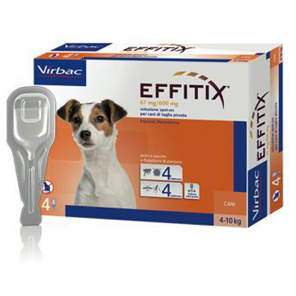 Effitix Soluzione Spot-On 4 Pipette - Cane Small (4 - 10Kg) - 4 pipette