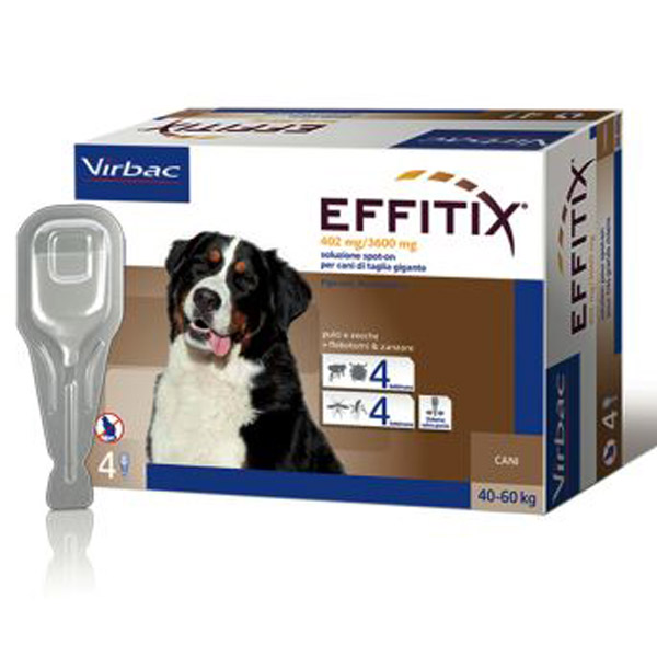 Effitix Soluzione Spot-On 4 Pipette - Cane XLarge (40 - 60Kg) - 4 pipette