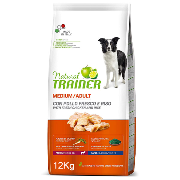 Natural Adult Medium con Pollo Fresco, Riso e Aloe Vera - Sacco da 12 kg