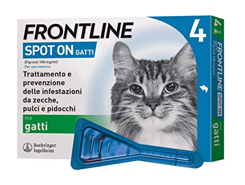 Frontline Spot On - Antiparassitario per Gatti - 4 Pipette da 0.5 ml