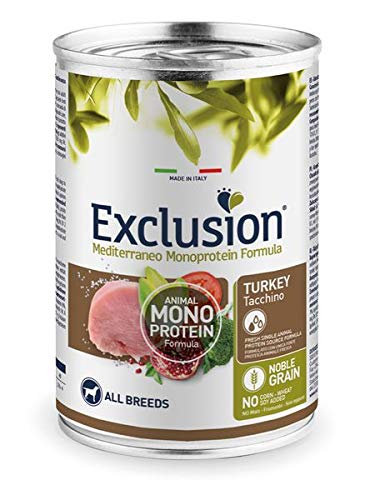 Exclusion Mediterraneo All Breed Monoproteico al Tacchino - 6 Barattoli da 400gr