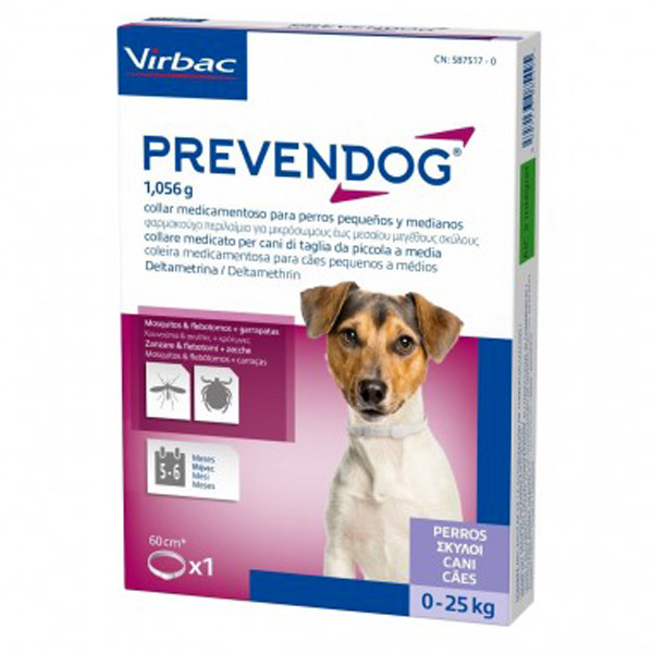 Prevendog - Collare alla Deltametrina - 1 collare SMALL per Cani da 0-25 Kg