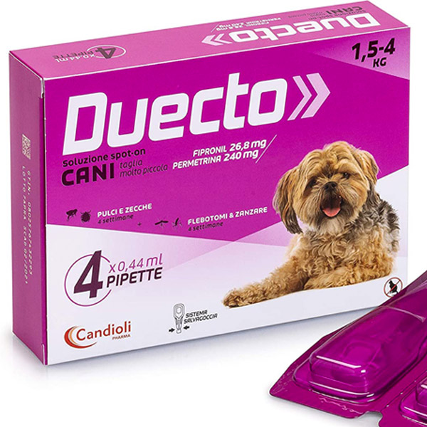 Candioli Duecto Spot Cane - 4 pipette Taglia XS |1,5-4 kg