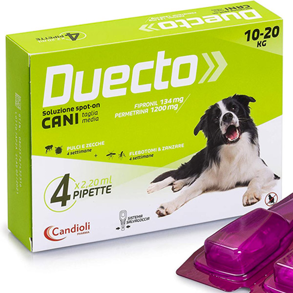 Candioli Duecto Spot Cane - 4 pipette Taglia M | 10-20 kg