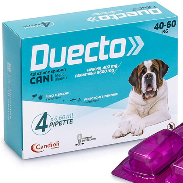 Candioli Duecto Spot Cane - 4 pipette Taglia XL | 40-60 kg