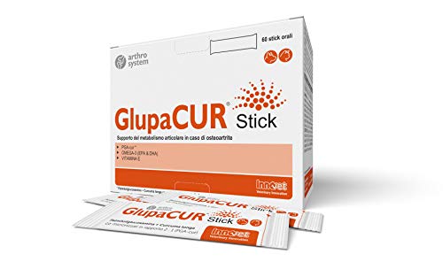 Innovet Glupacur Stick Orali, Supporto del metabolismo articolare, per cani e gatti - Confezione da 60 stick orali