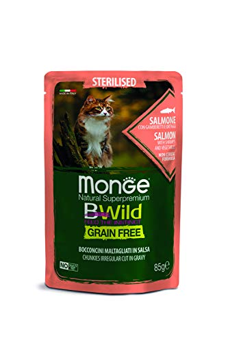 Monge Bwild Grain Free Bocconcini gusto Salmone (Gatto Sterilizzato)